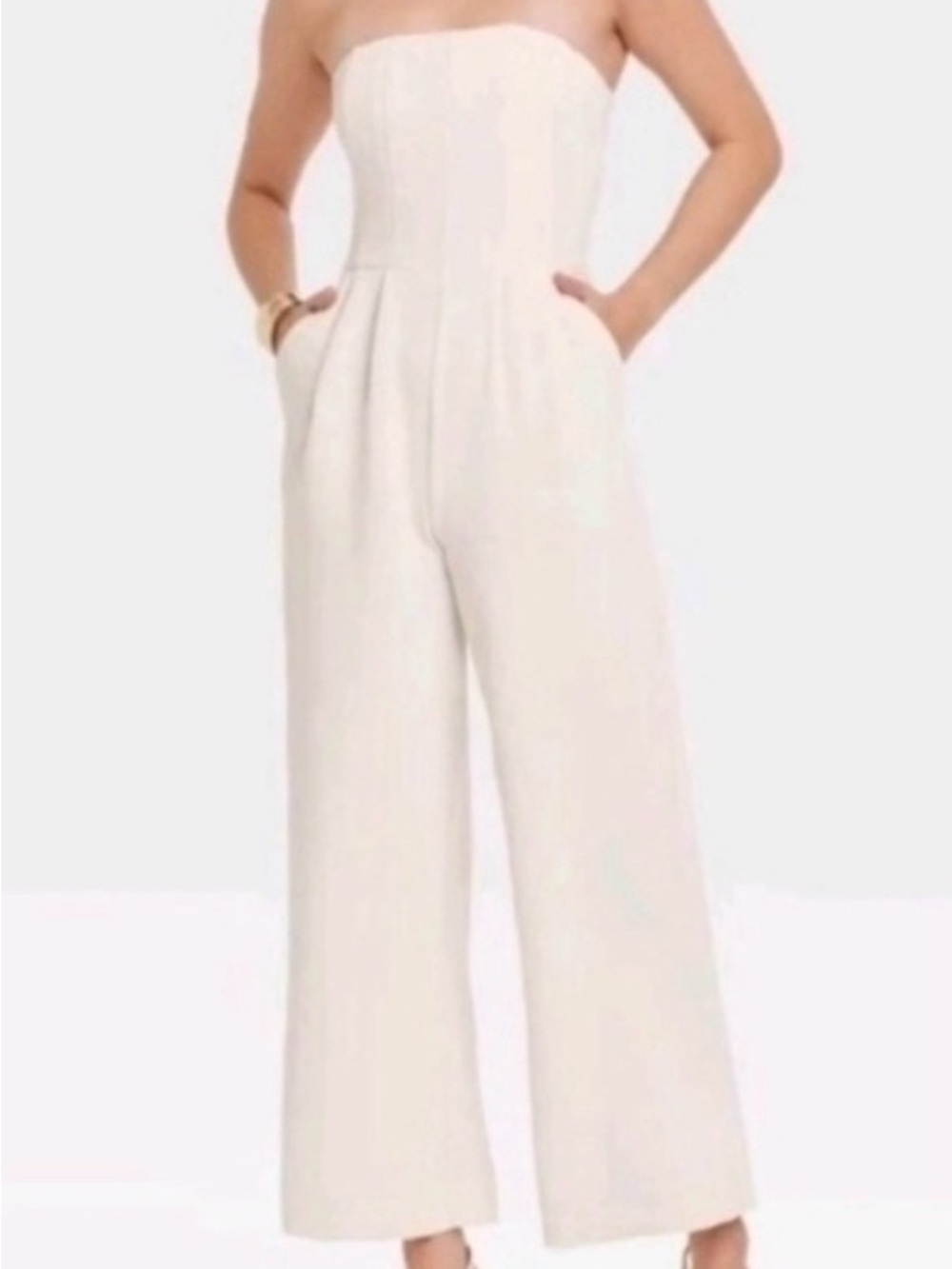 a new day Strapless Wide-Leg Jumpsuit in Ivory